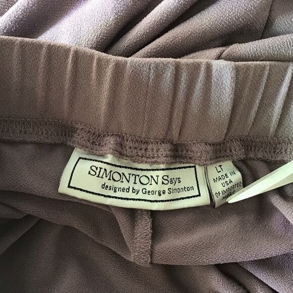 Vintage Simonton Says Lilac Purple Pull On Pants Large Tall - Picture 3 of 6